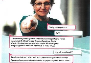 Bezpłatne badania mammograficzne
