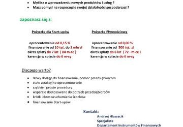 Pomoc dla Przedsiębiorców oraz osób zainteresowanych założeniem działalności gospodarczej