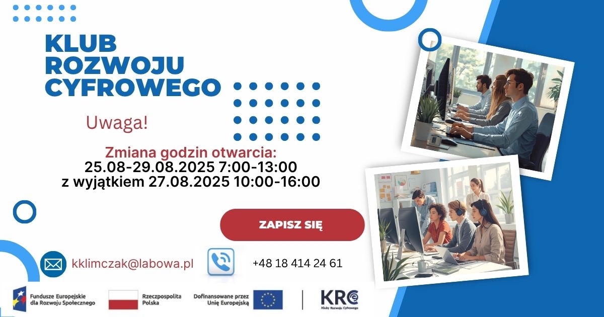 Nowe godziny otwarcia