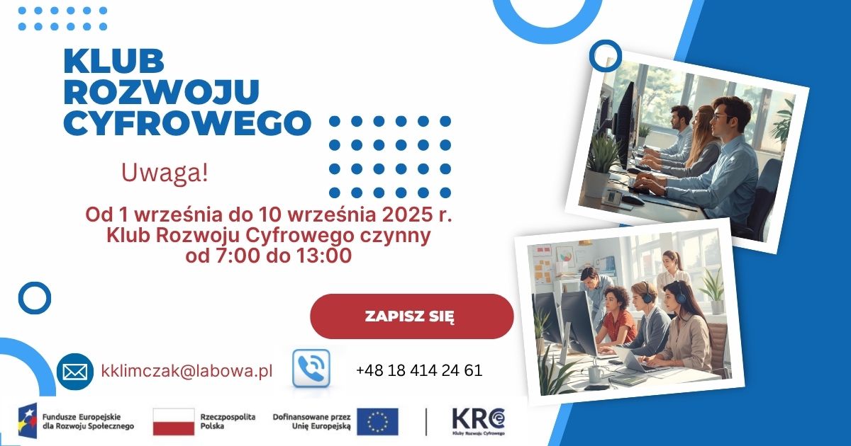 Klub Rozwoju Cyfrowego czynny - 1-10 września 2025