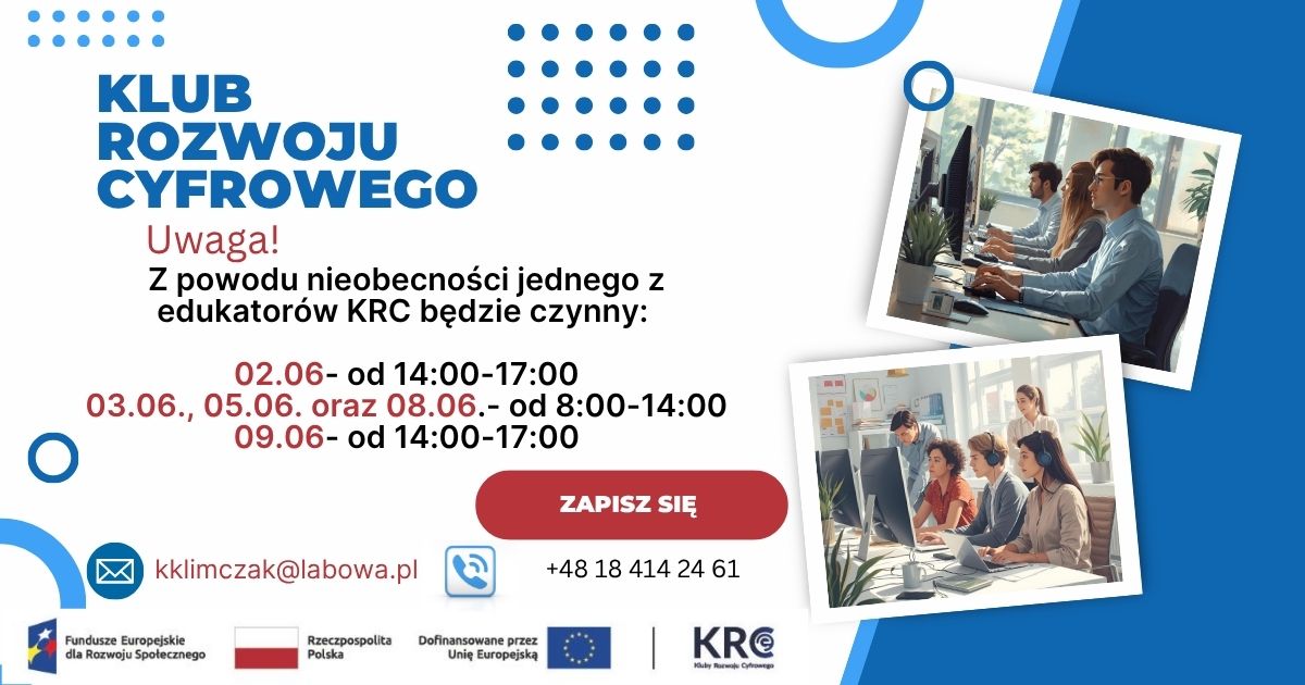 Klub Rozwoju Cyfrowego nieczynny
