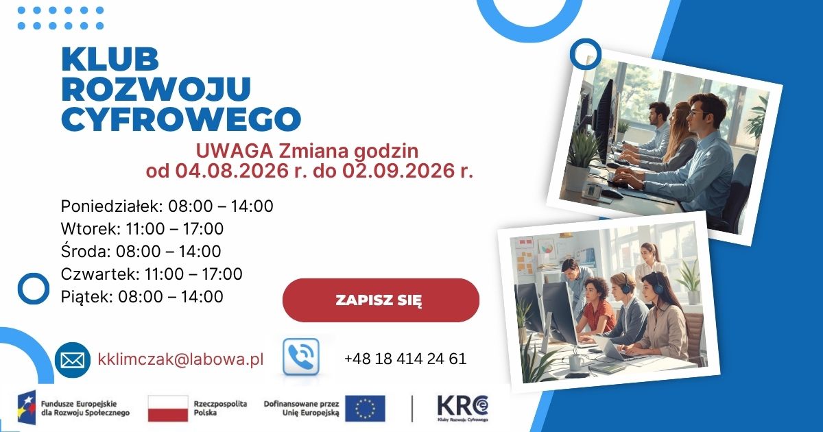 Zmiana godzin od 04.08.2026 do 02.09.2026